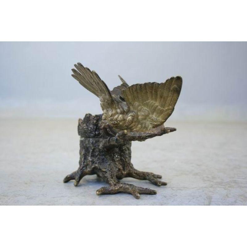 Wiener Vogel-Tintenfass aus Bronze des 19. Jahrhunderts im Zustand „Gut“ im Angebot in Marseille, FR