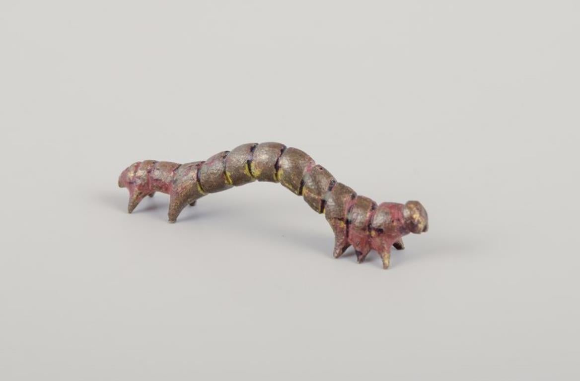 Austrian Vienna bronze, caterpillar, high-quality bronze figurine. Ca. 1900s/1910s