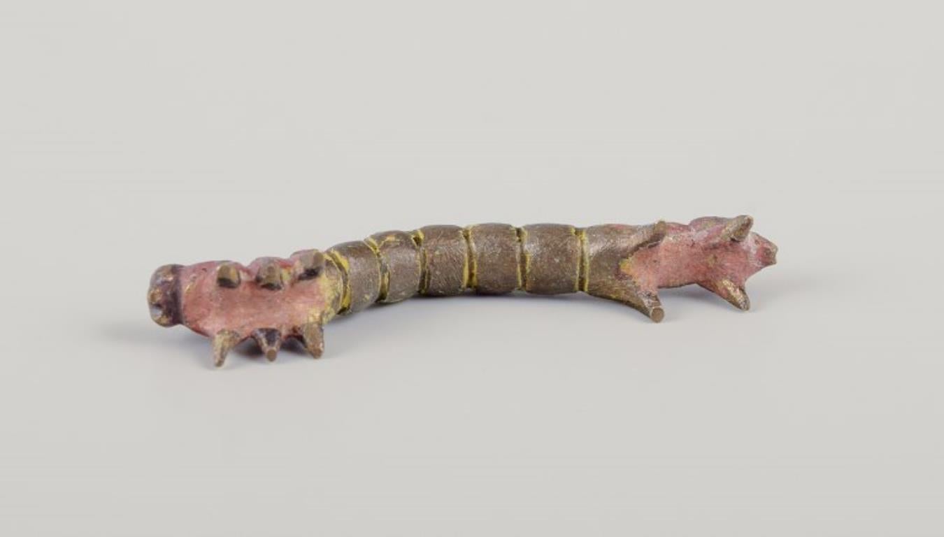 20th Century Vienna bronze, caterpillar, high-quality bronze figurine. Ca. 1900s/1910s