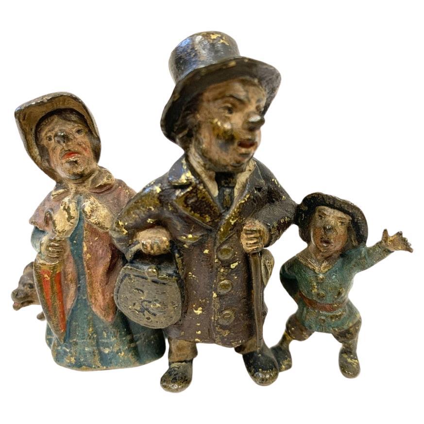 Vienna Bronze Charles Dickens Christmas Carol Style Figural Group