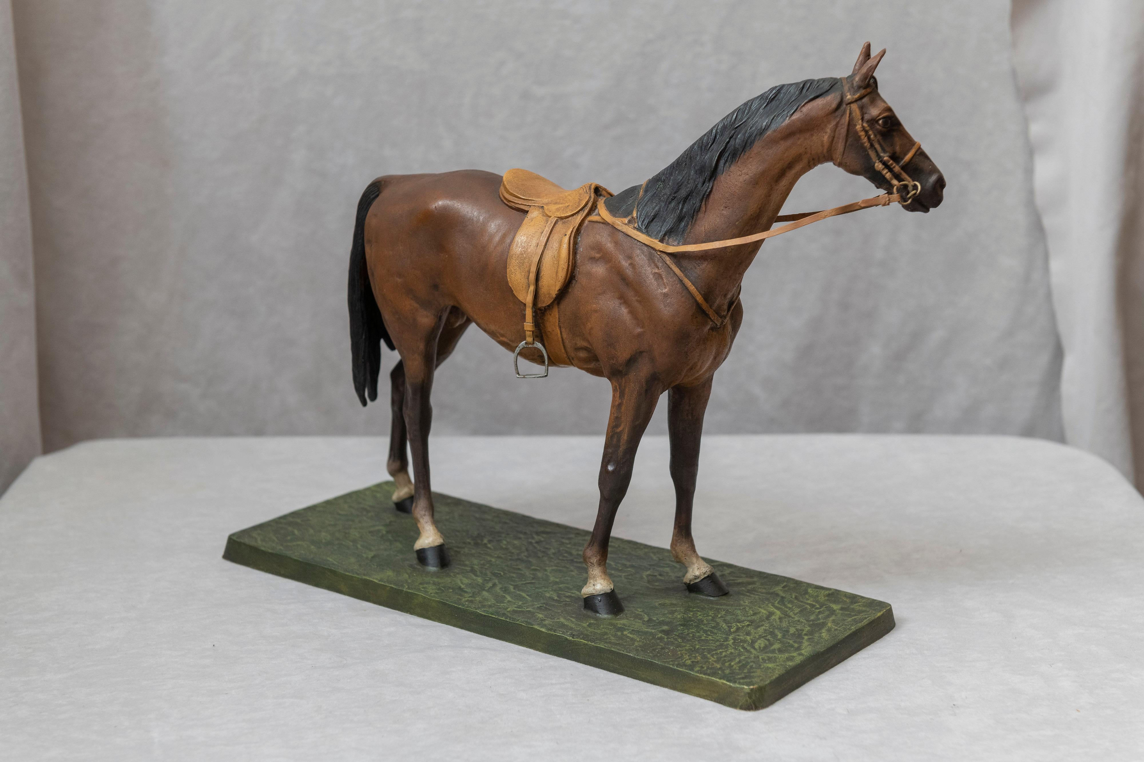 Cold-Painted Vienna Bronze Cold Painted Horse, Signed Kauba, circa 1900
