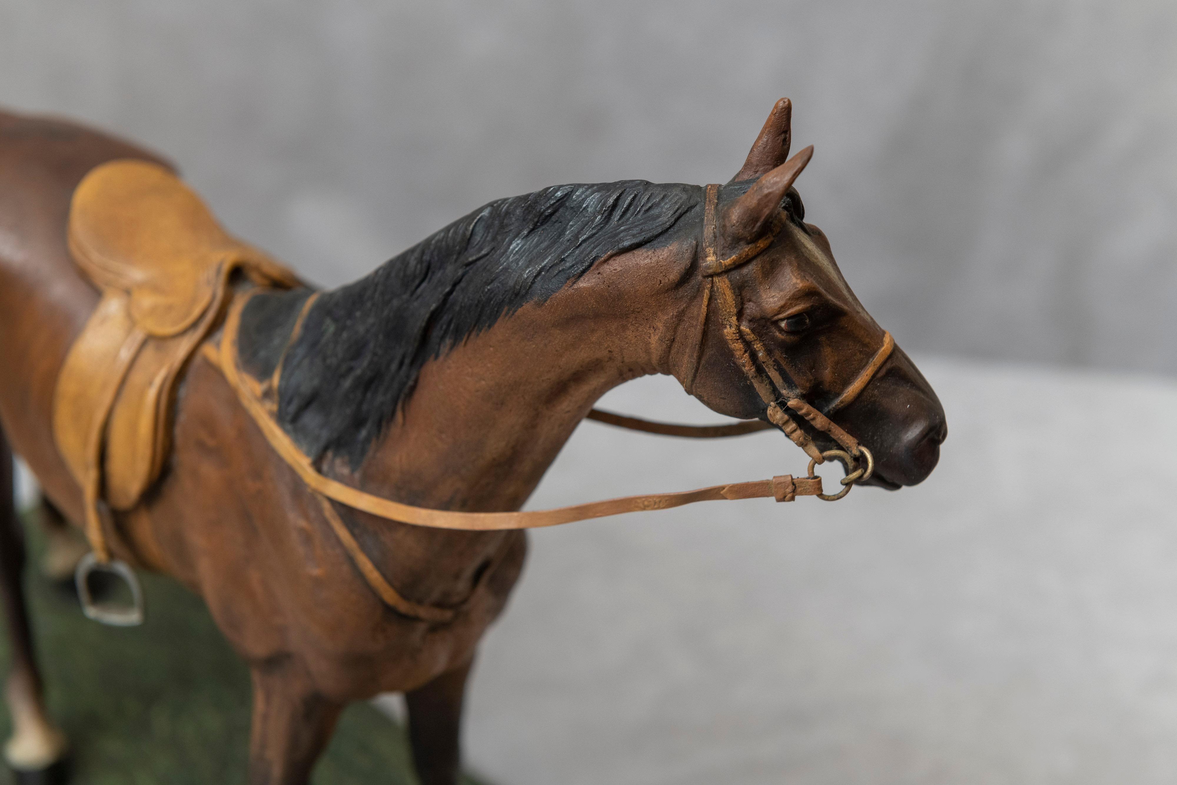 20th Century Vienna Bronze Cold Painted Horse, Signed Kauba, circa 1900