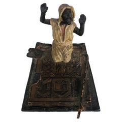 Antique Vienna Bronze Cold-Painted of Orientalist Man on Prayer Rug w/Bobbing Head
