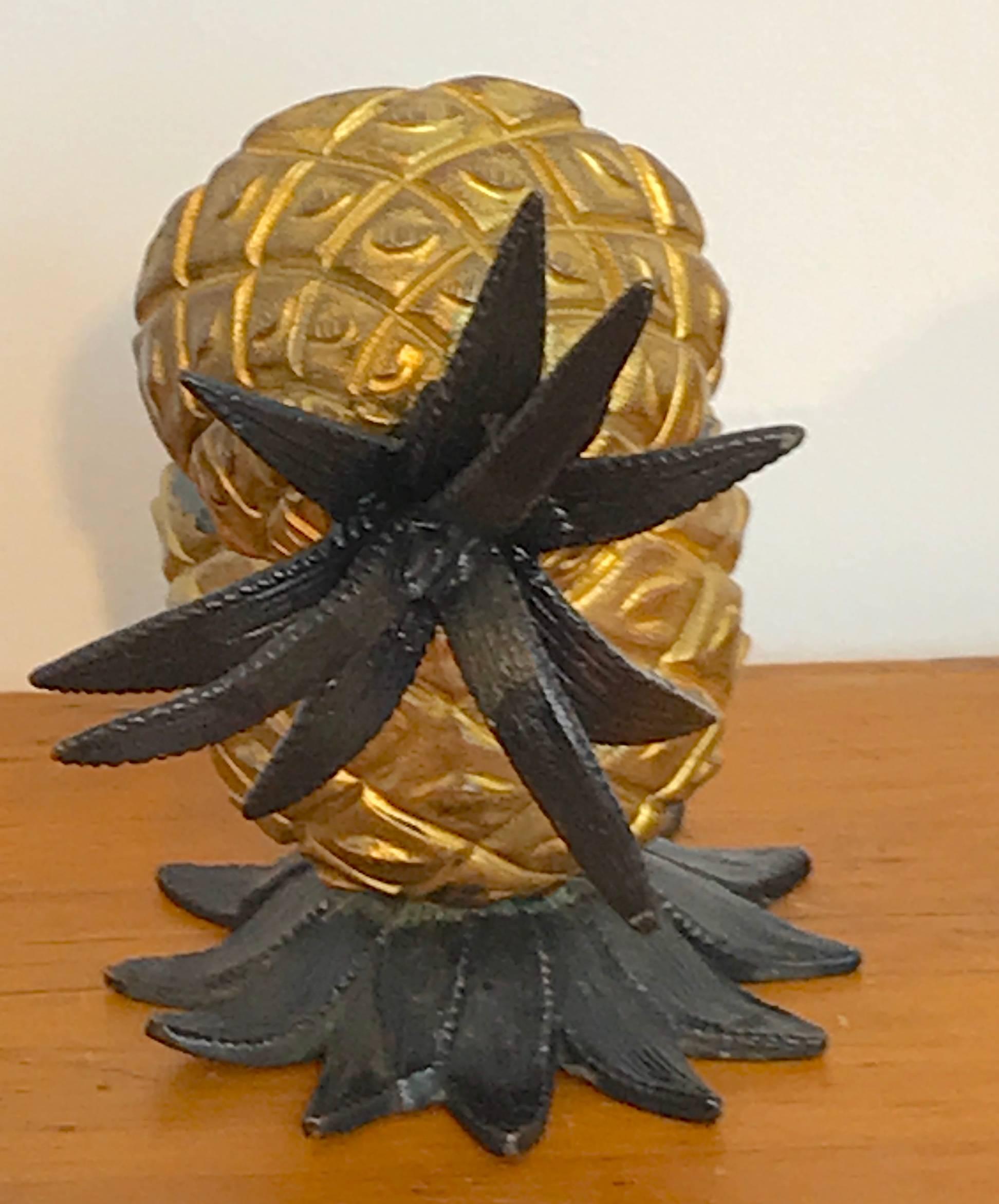 Vienna Bronze Cold Painted Pineapple Inkwell For Sale 1