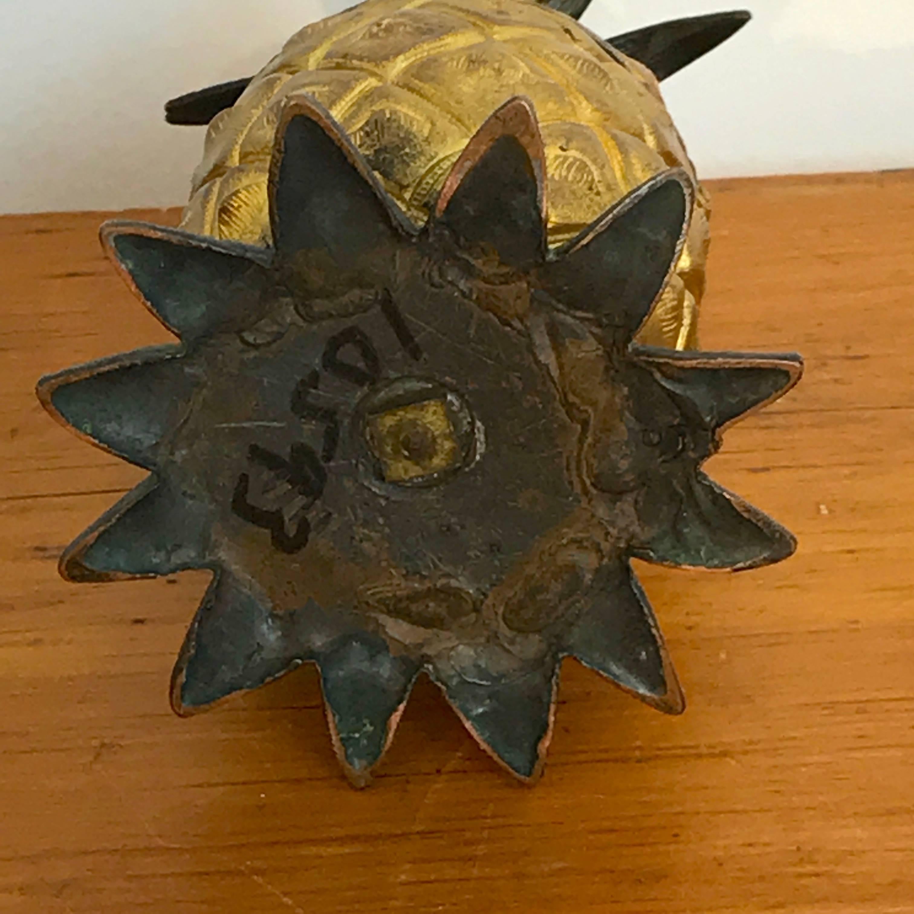 Vienna Bronze Cold Painted Pineapple Inkwell For Sale 3