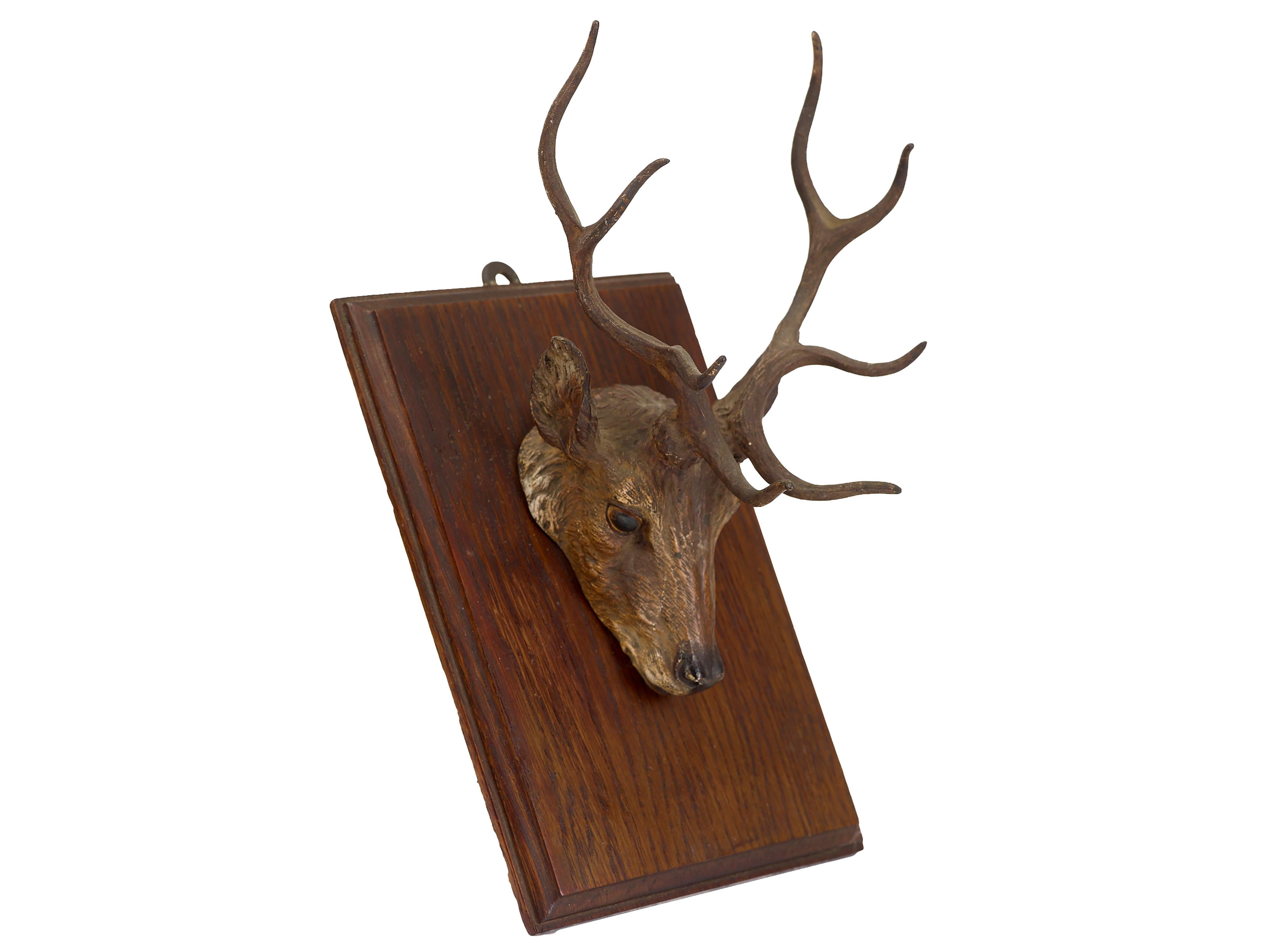 Vienna Secession Vienna bronze deer head paper holder For Sale