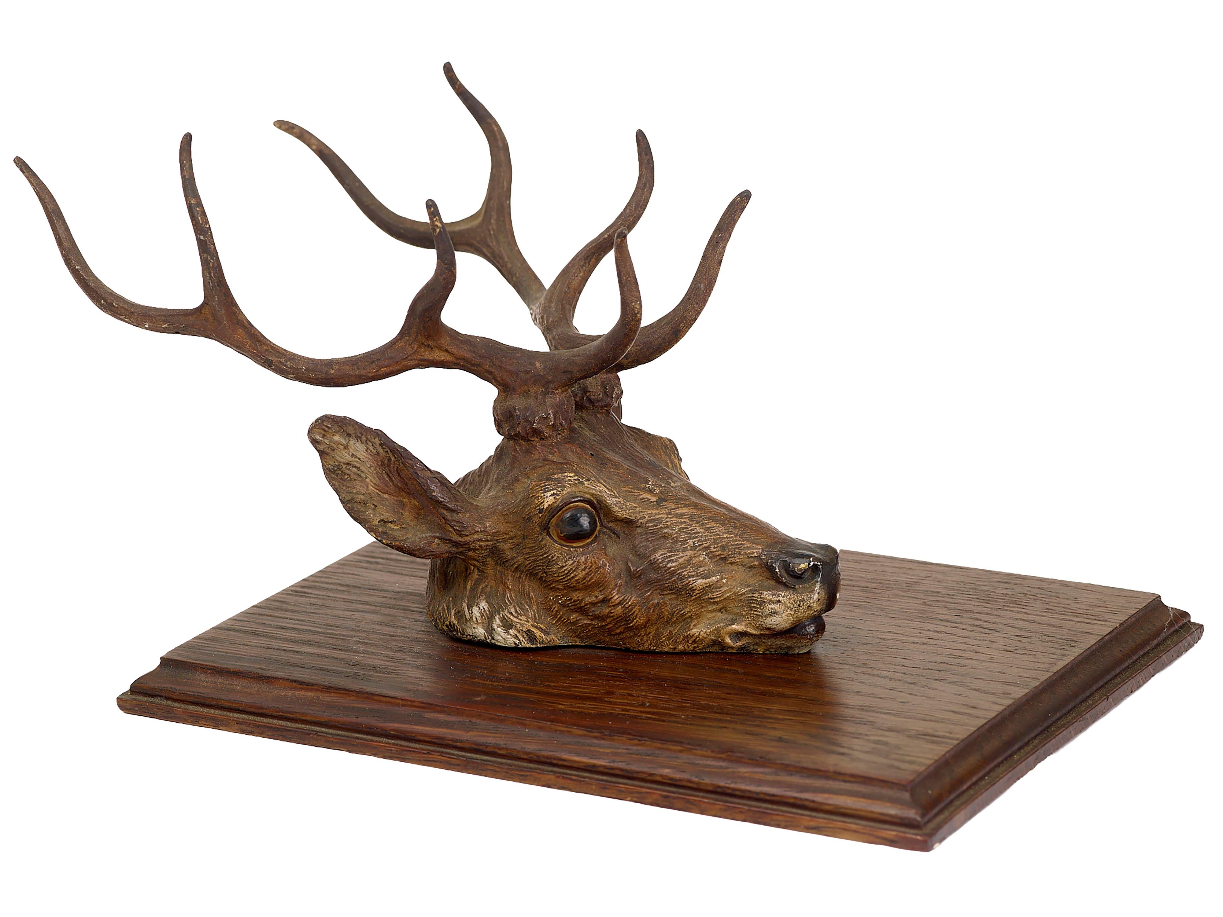 German Vienna bronze deer head paper holder For Sale