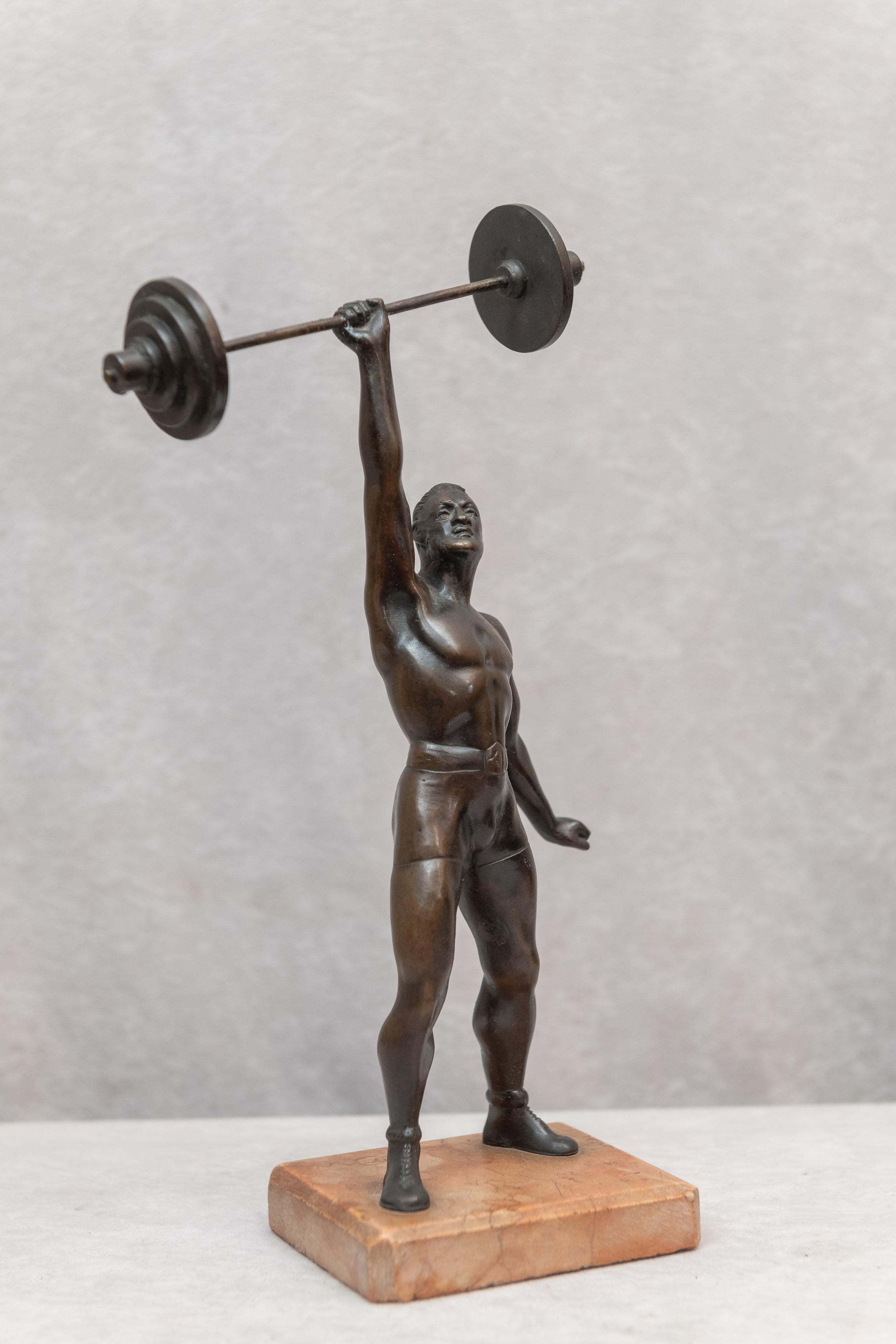 Beaux Arts Vienna Bronze Figure of a Weightlifter, circa 1920