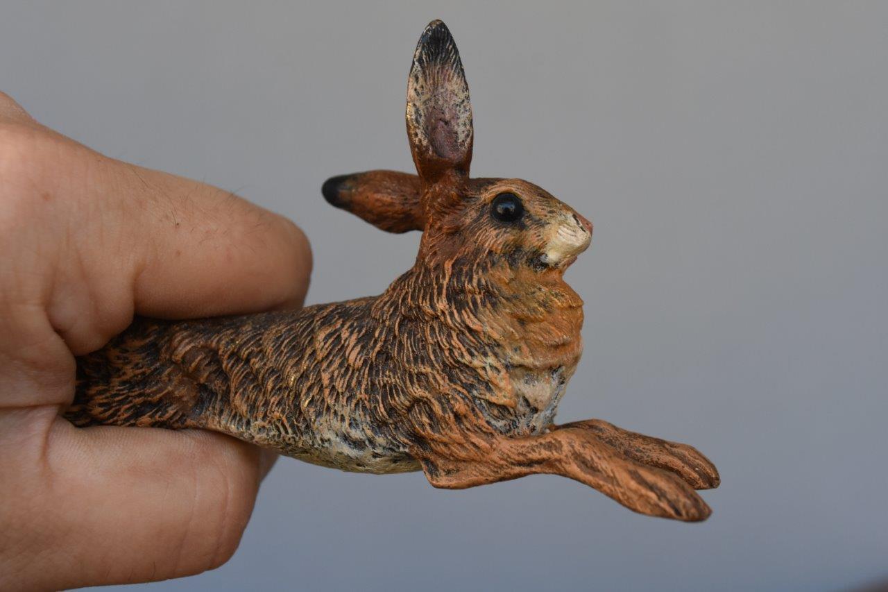 Polychromed Vienna Bronze Hare, circa 1900 For Sale