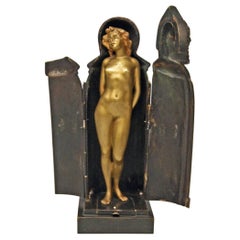 Nudo di donna in bronzo di Vienna con sarcofago di Carl Kauba Vintage Made, circa 1900
