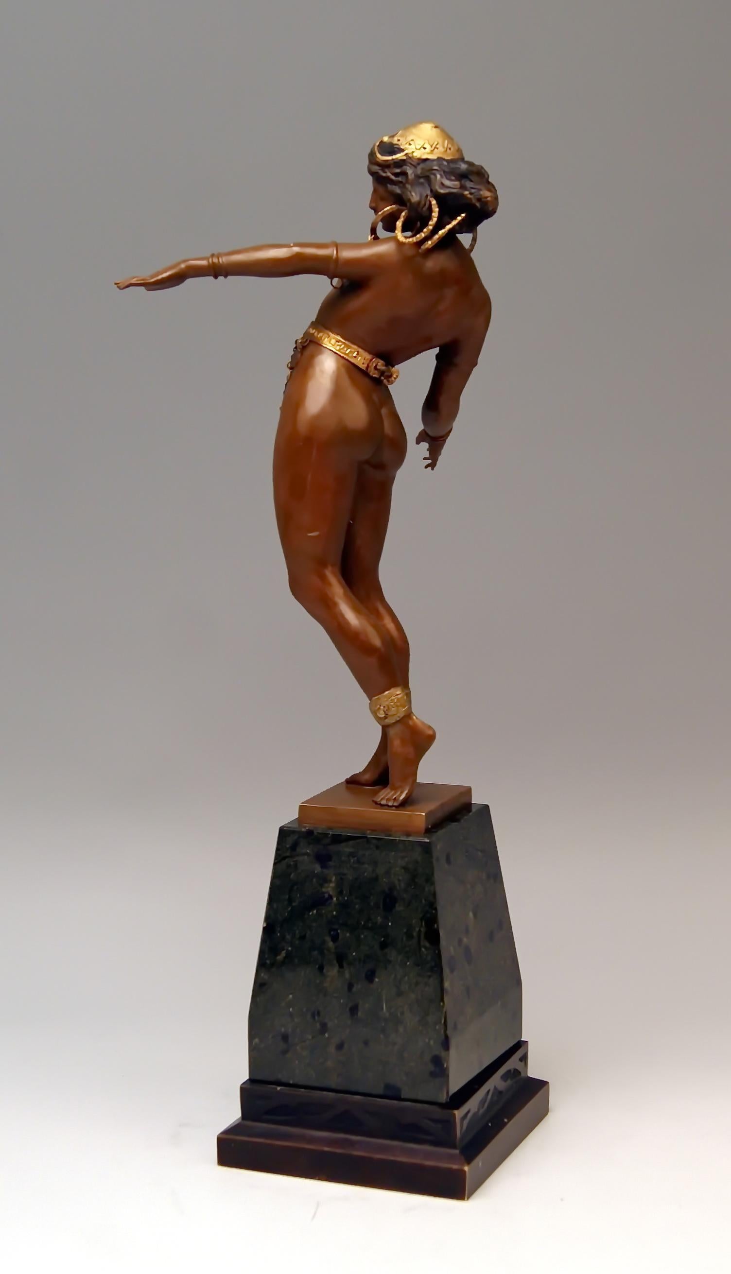 Other Vienna Bronze Lady Nude Nubian Dancer with Jewelry by Carl Kauba, circa 1915