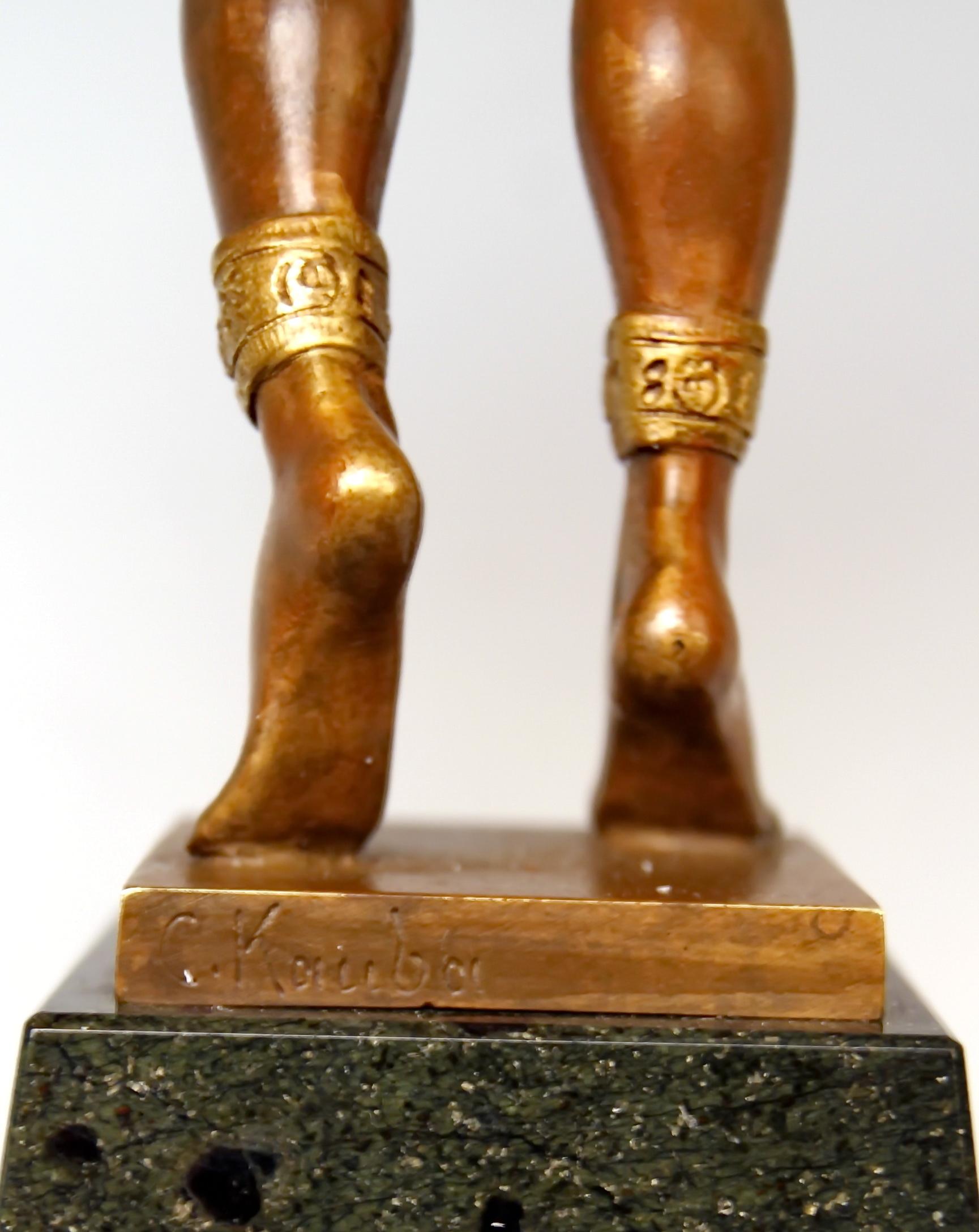 Vienna Bronze Lady Nude Nubian Dancer with Jewelry by Carl Kauba, circa 1915 2