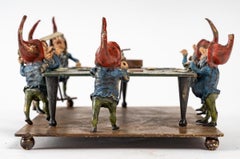 Vienna Bronze Sculpture, "Les Nains à la Roulette"