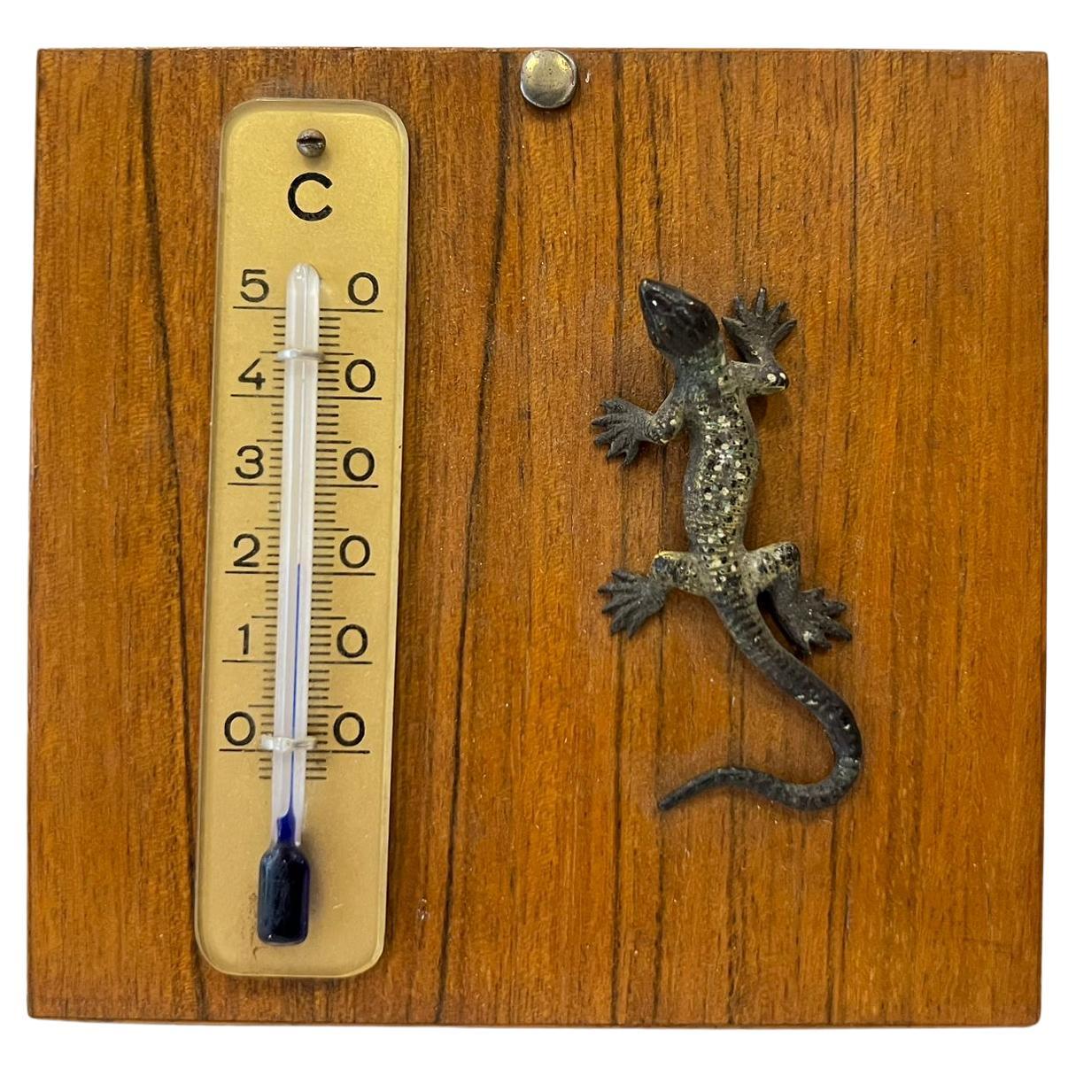 Thermometer aus Vienna-Bronze mit Eidechse im Angebot 2