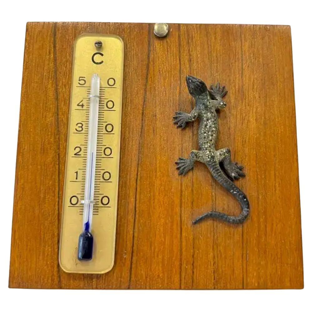 Vienna Bronze Thermometer with Lizard For Sale