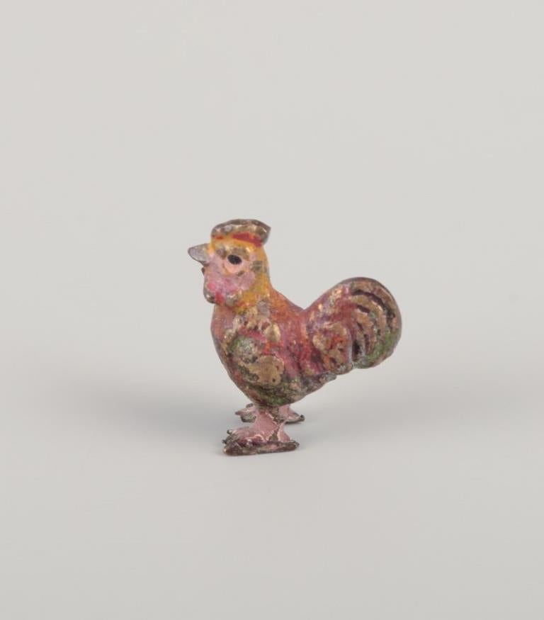 Austriaco Bronzo di Vienna, tre statuette in bronzo di alta qualità. Anatra, pollo e pipistrello. in vendita