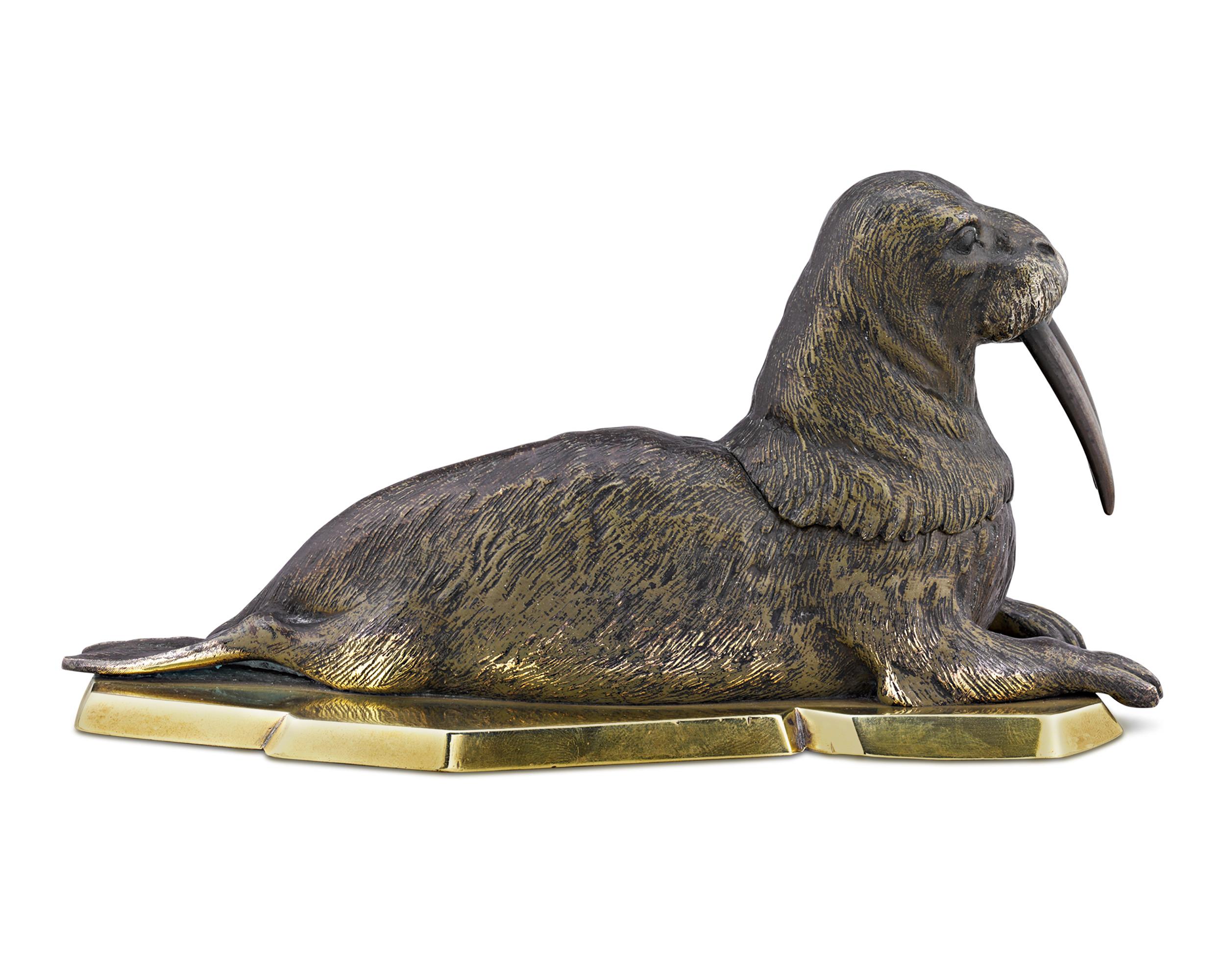 Other Vienna Bronze Walrus Inkwell For Sale