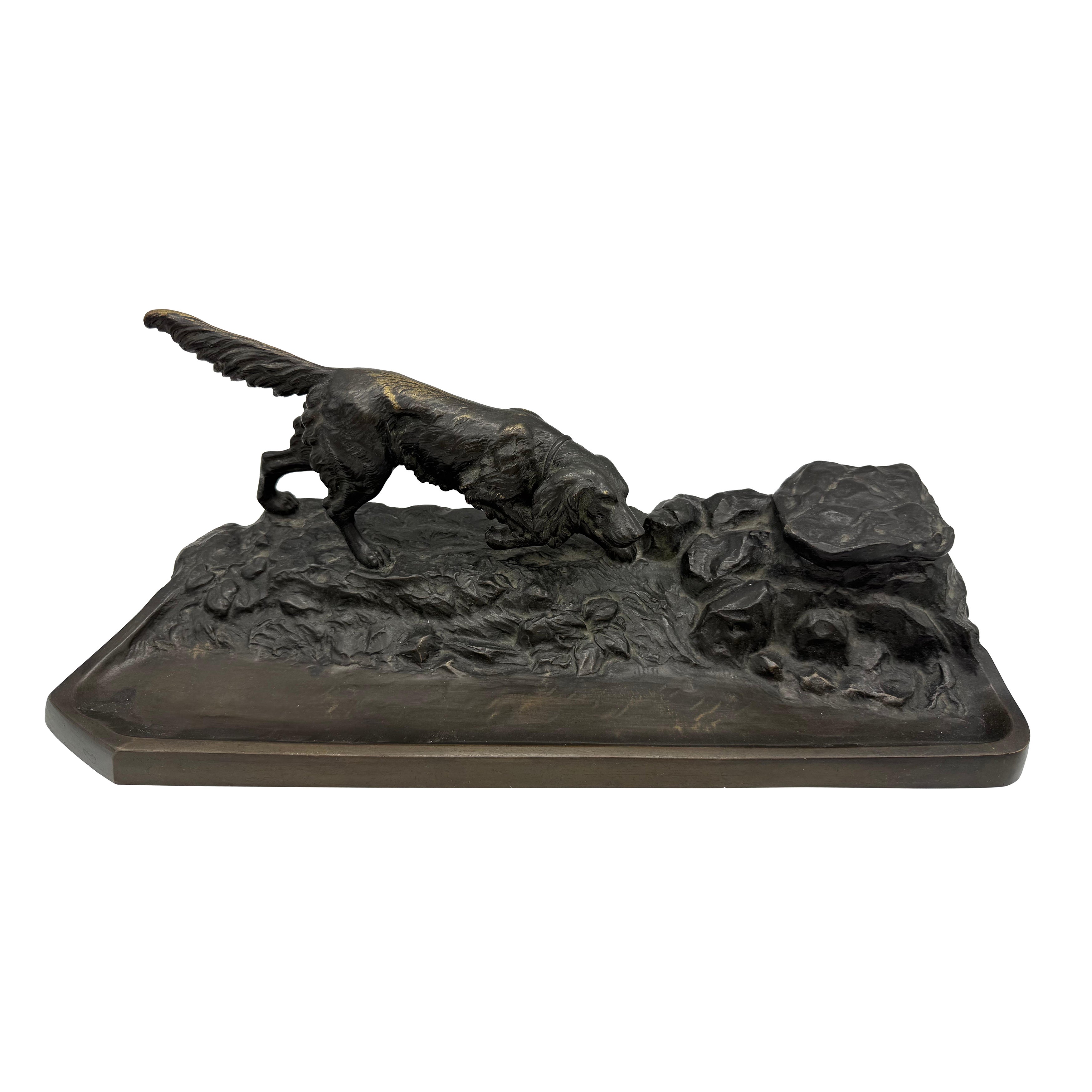 Vienna Bronze Schreibset Tintenfass 1900 Hund F. Klar