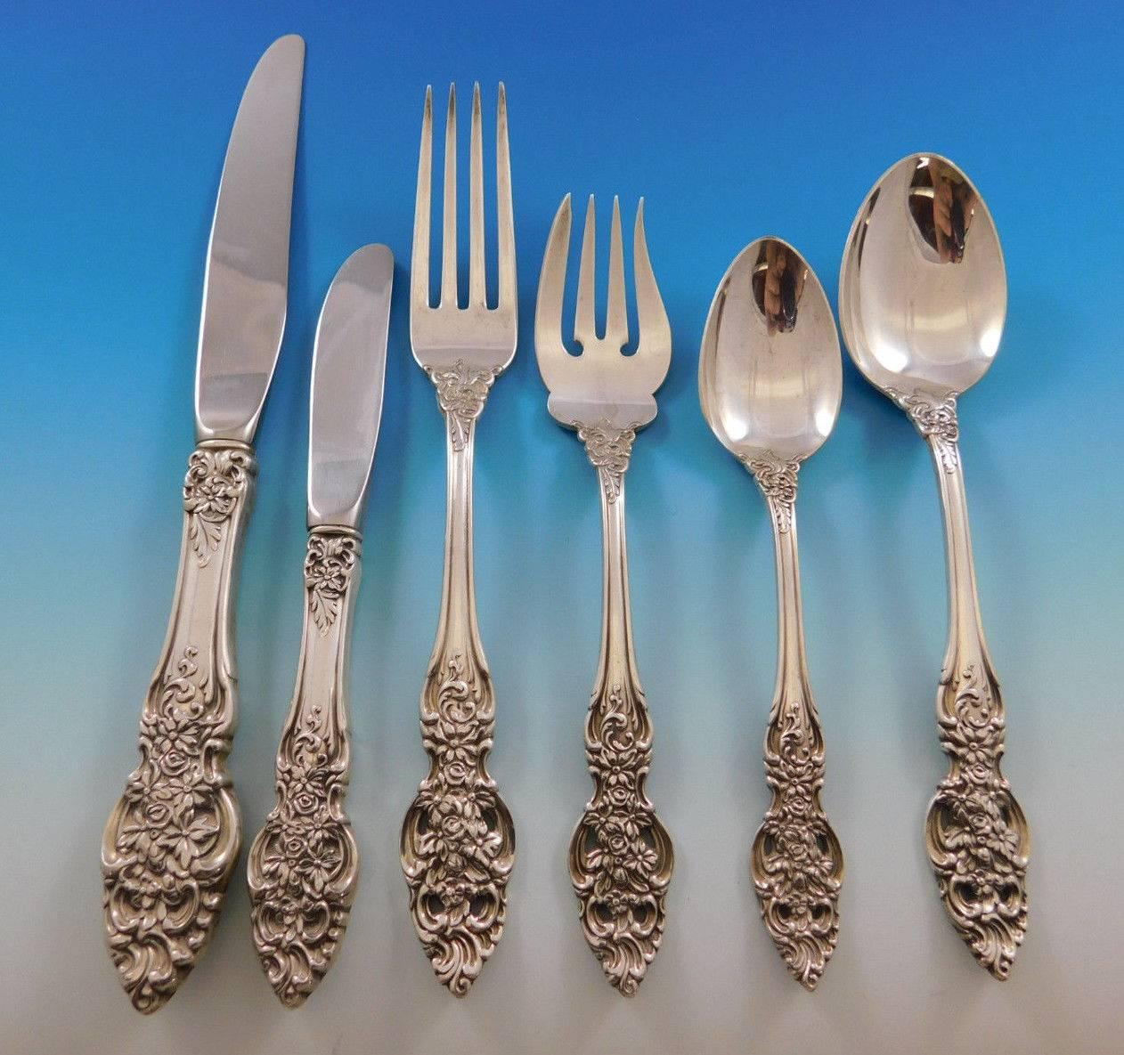 Late 20th Century Vienna by Reed & Barton Sterling Silver Flatware Set for Eight Service 48 Pieces