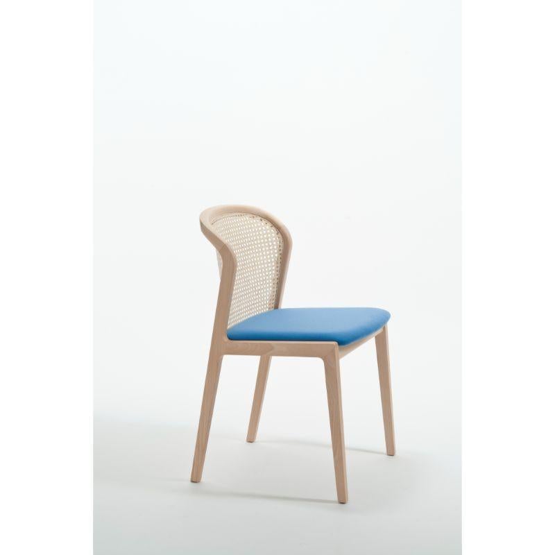 Vienna chair, Natural Beech Wood, and Nord Wool- Light Blue by Colé Italia with Emmanuel Gallina
Dimensions: H 78, W 48, D 50 cm
Materials: Natural Beechwood chair with straw back and upholstered seat

Also Available: Vienna Canaletto, Vienna