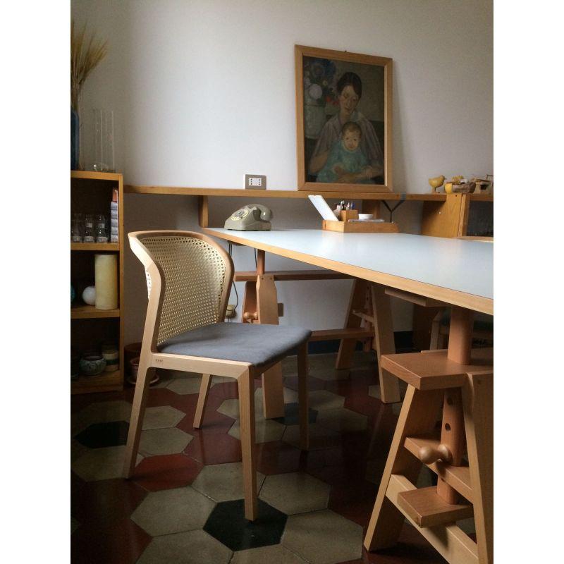 Chaise Vienna, bois de hêtre et glicine veloutée de Colé Italia Neuf - En vente à Geneve, CH