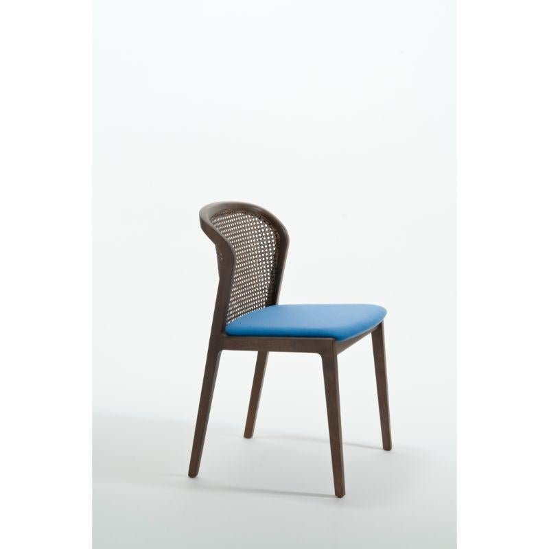 Vienna chair, canaletto, nord wool light blue by Colé Italiawith Emmanuel Gallina
Dimensions: H 78, W 48, D 50 cm
Materials: Stained beech wood chair with straw back and upholstered seat
Wood stained finishing: CA Canaletto; WE Wengé; BK