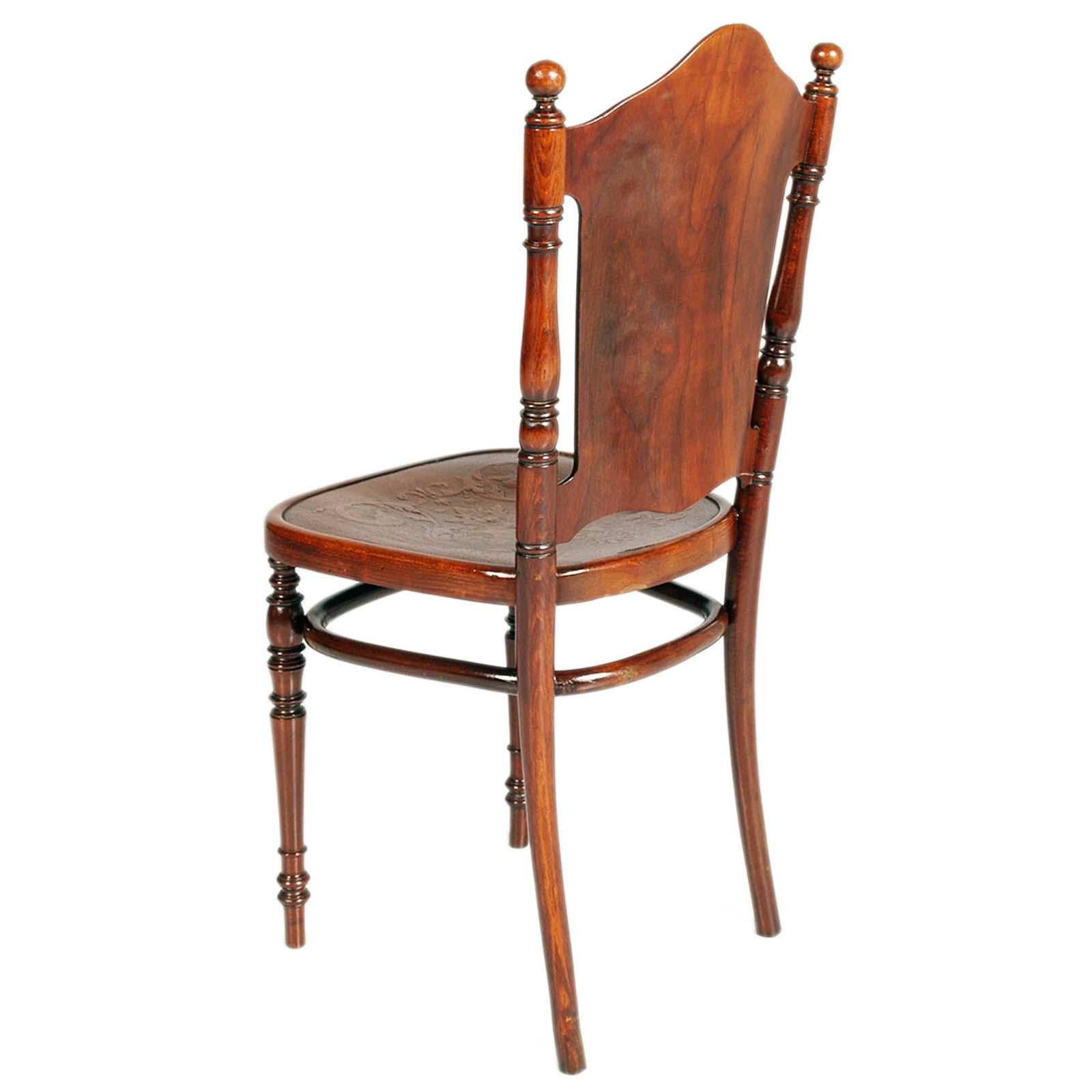 Wiener Stuhl, um 1875, Jacob & Josef Kohn. Gebogenes, gedrechseltes und gebeiztes Holz (Österreichisch) im Angebot