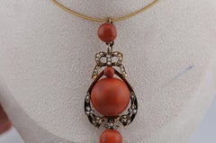 Vienna circa 1900 Coral Brooch/Pendant – 14K Yellow Gold, Jugendstil