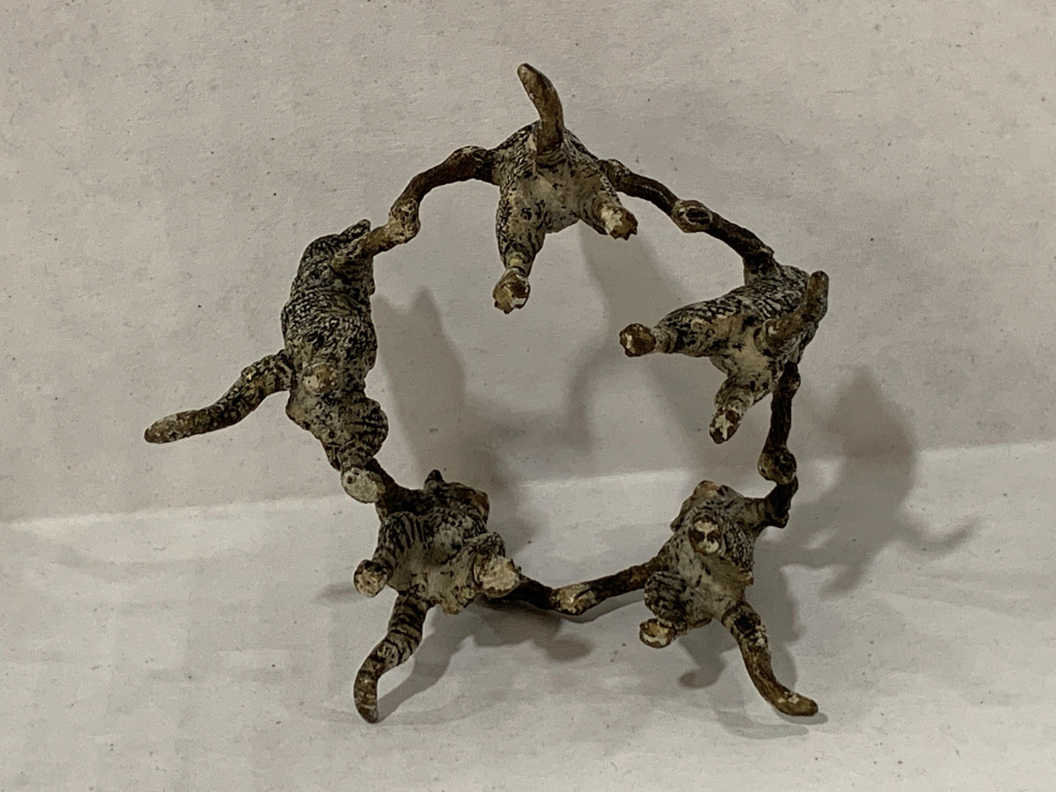 Vienna Cold Painted Bronze Dancing Cats, Attributed to Bergman 2