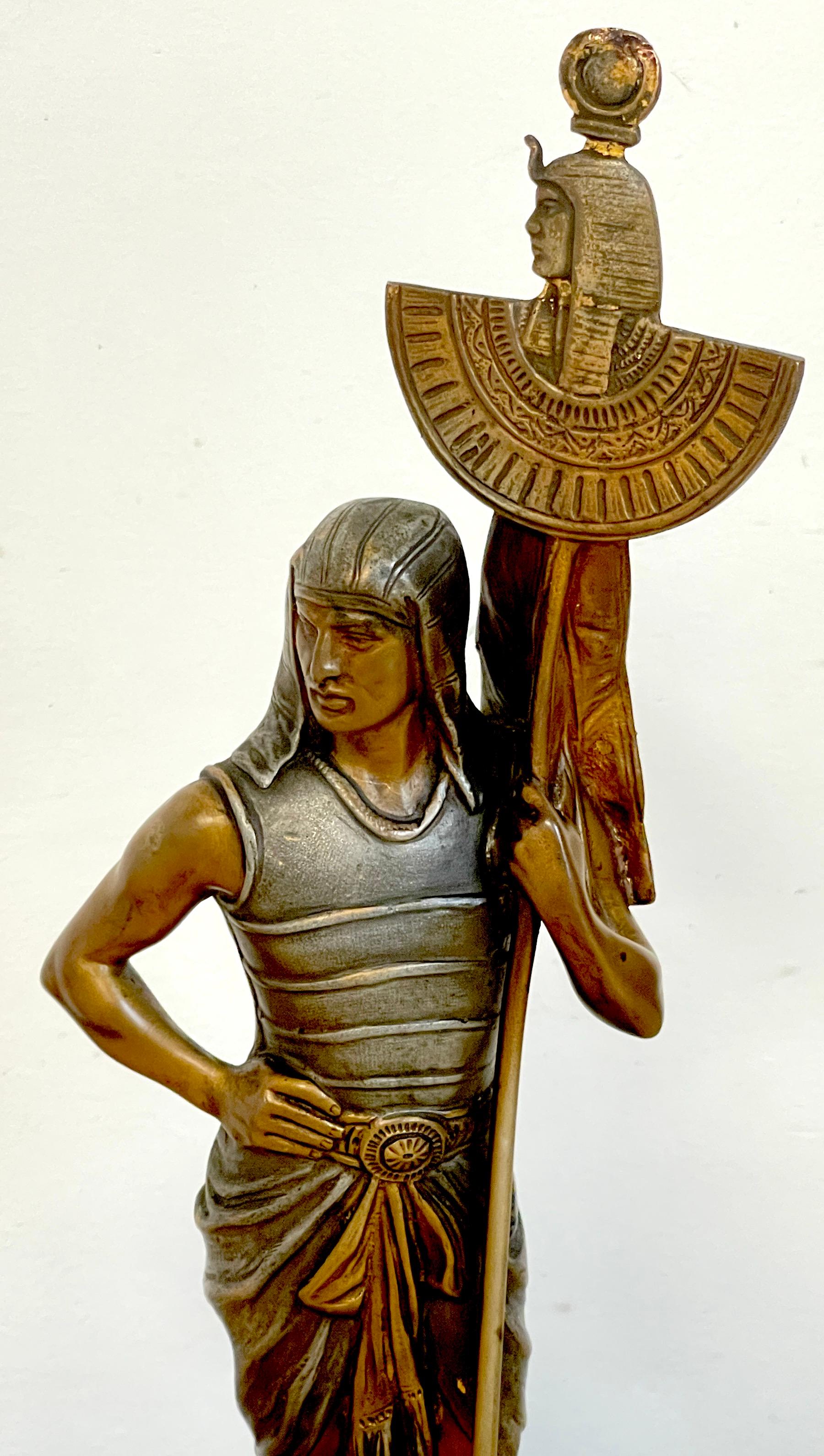 Austrian Vienna Cold Painted Bronze Egyptian Attendant, Attributed to Bergman For Sale