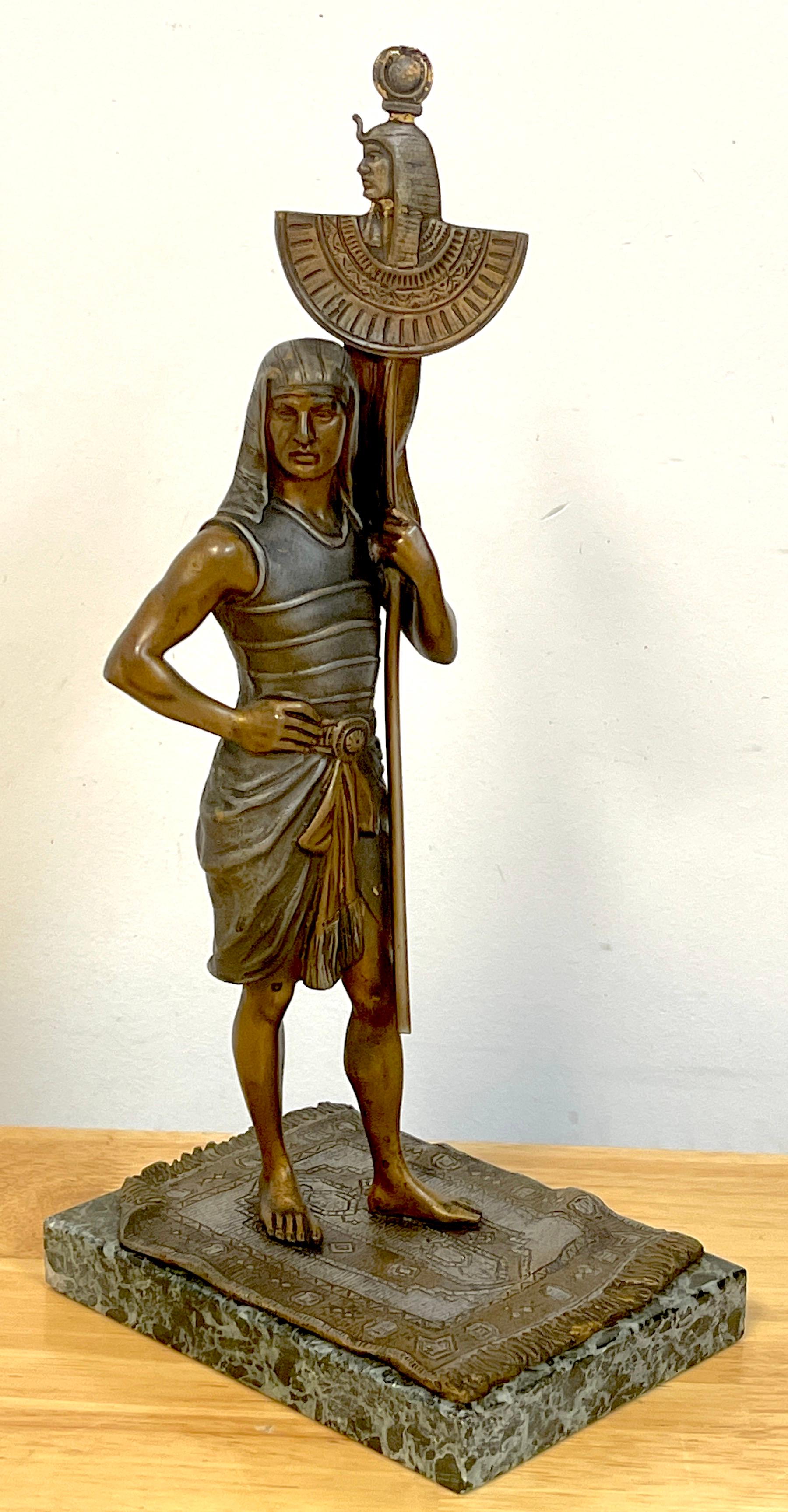 Polychromed Vienna Cold Painted Bronze Egyptian Attendant, Attributed to Bergman For Sale