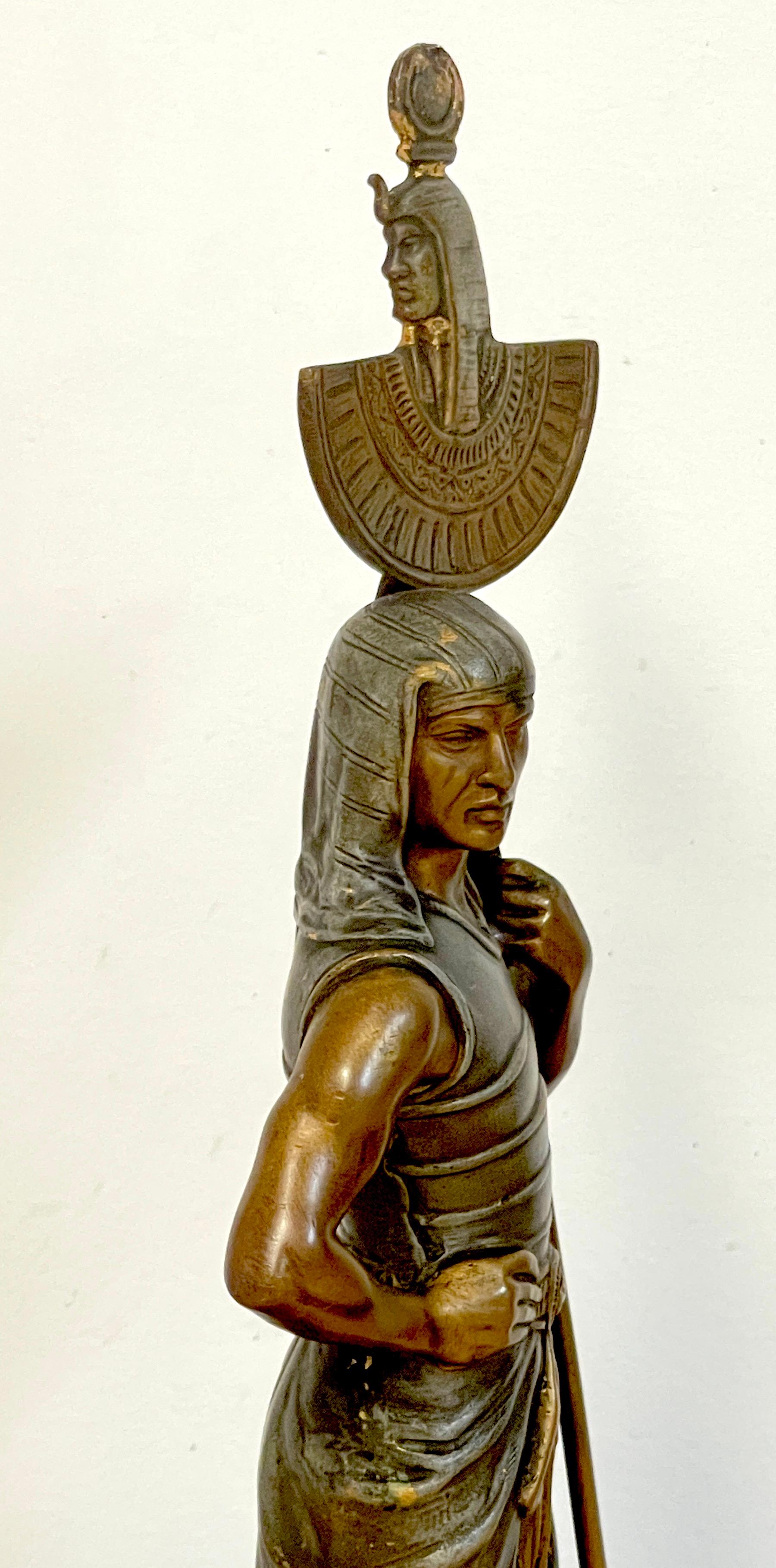 Vienna Cold Painted Bronze Egyptian Attendant, Attributed to Bergman In Good Condition For Sale In West Palm Beach, FL