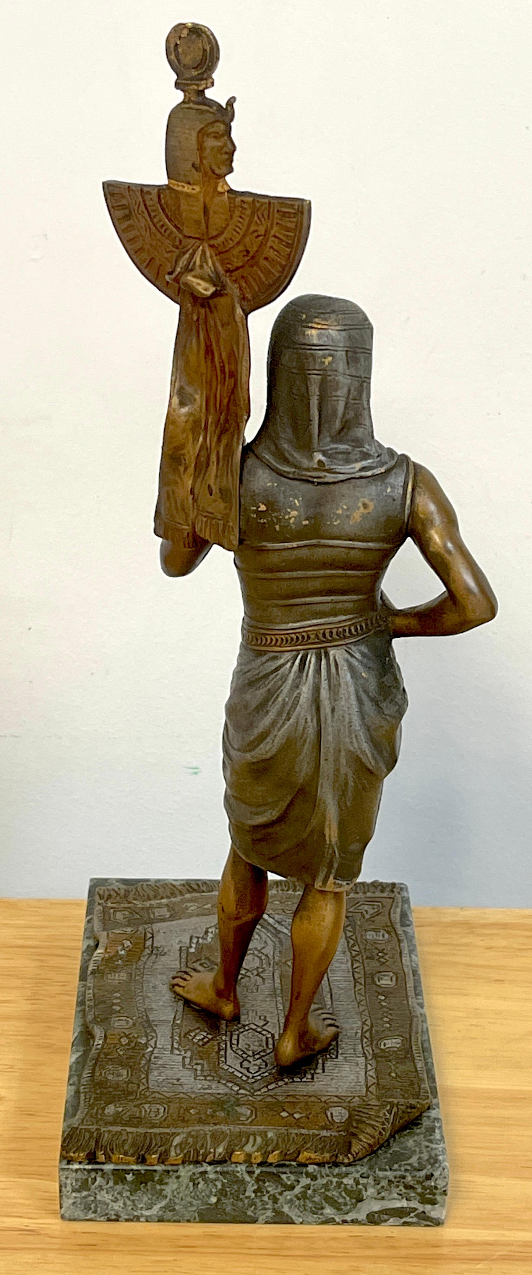 20th Century Vienna Cold Painted Bronze Egyptian Attendant, Attributed to Bergman For Sale