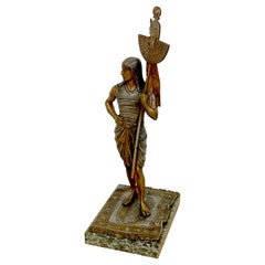 Attendente egiziano in bronzo dipinto a freddo di Vienna, attribuito a Bergman