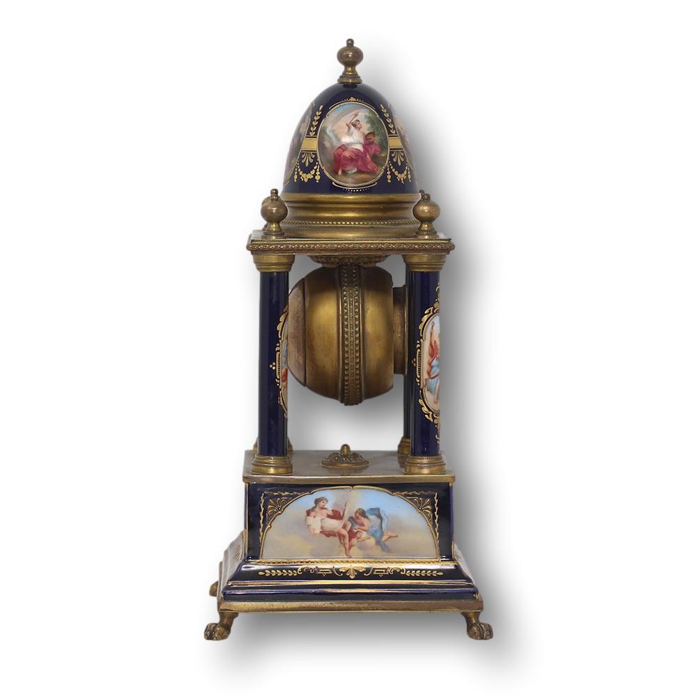 Néoclassique Horloge à colonne de Vienne Franz Dorfl Studio & Lenzkirch