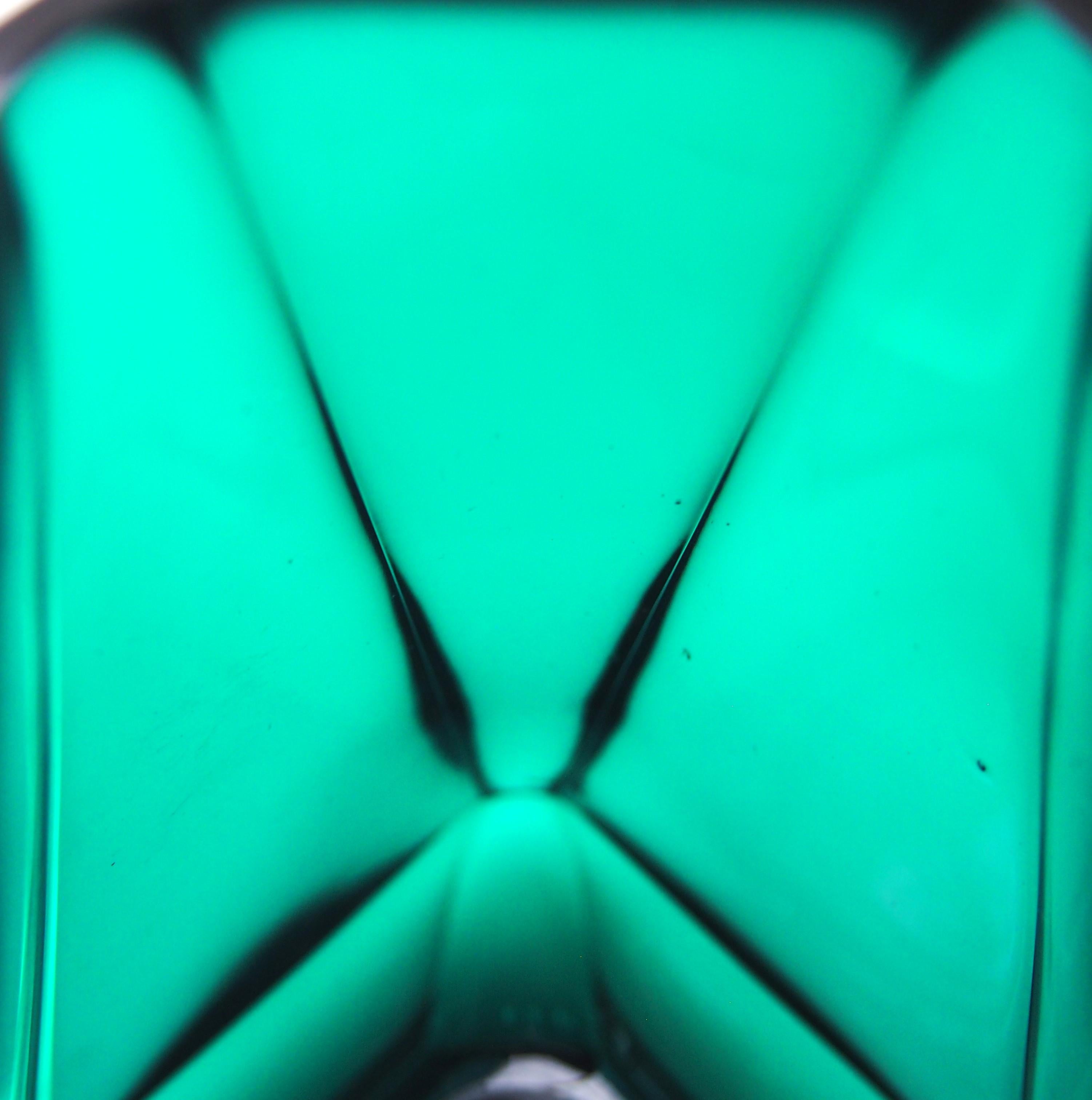 Early 20th Century Vienna Cut Moser Deep Green Jewel Glass Vase, 1920