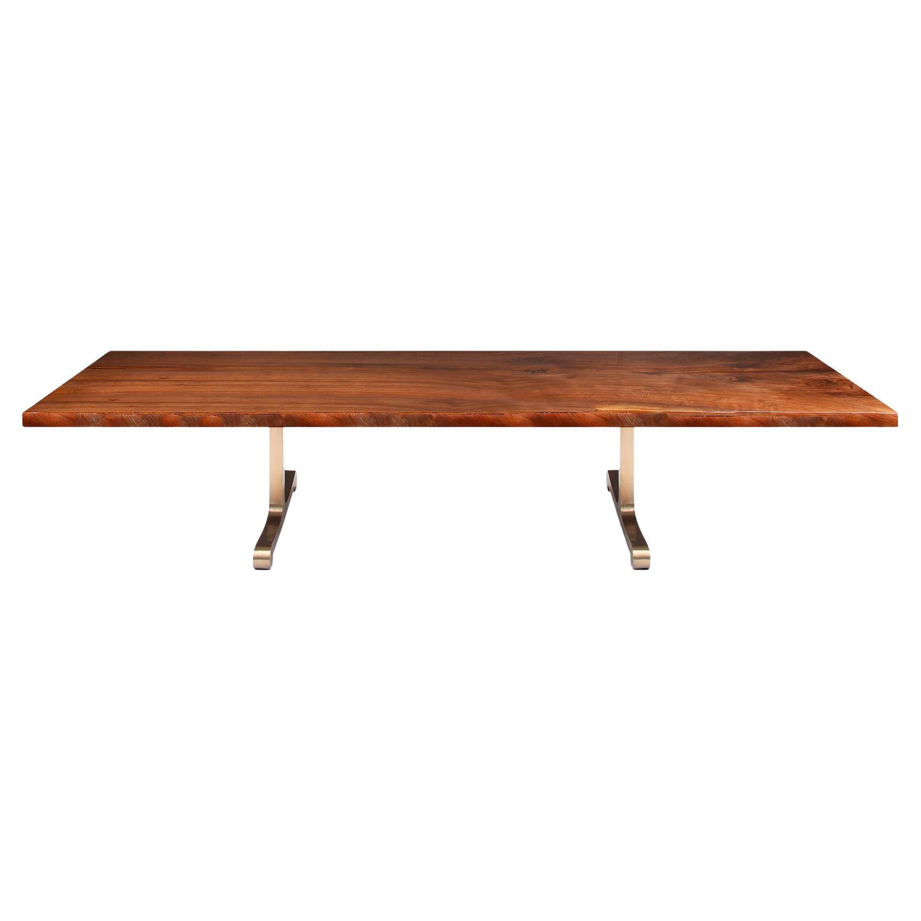 "Vienna" Dining Table with Brushed Bronze Legs by Florian Roeper For Sale