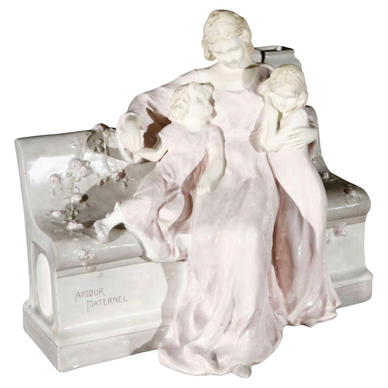 Vienna Faience Porcelain Figurine by Schauer For Sale