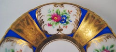 Vienna Imperial Porcelain Cup Saucer Painted with Flowers Golden Shaded, 1855