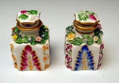 Vienna Imperial Porcelain Pair of Flacons Painted Austria Vienna 1841 and 1844
