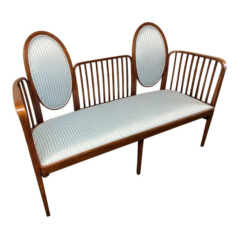 Vienna J&J Kohn by Gustav Siegel Secession Bench Settee No 415 In Good Condition For Sale In San Francisco, CA