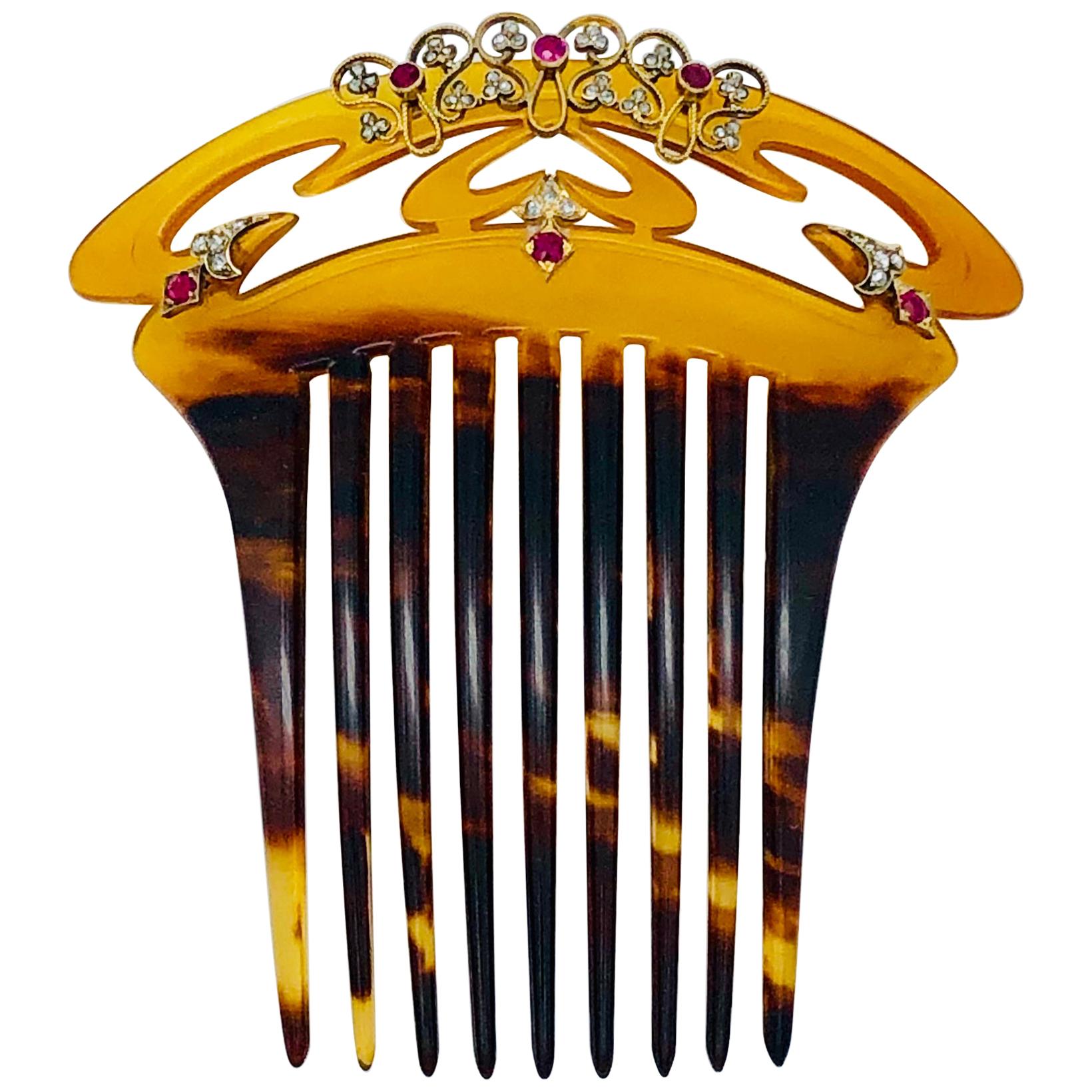 Antique Silver Hair Comb - 4 For Sale on 1stDibs