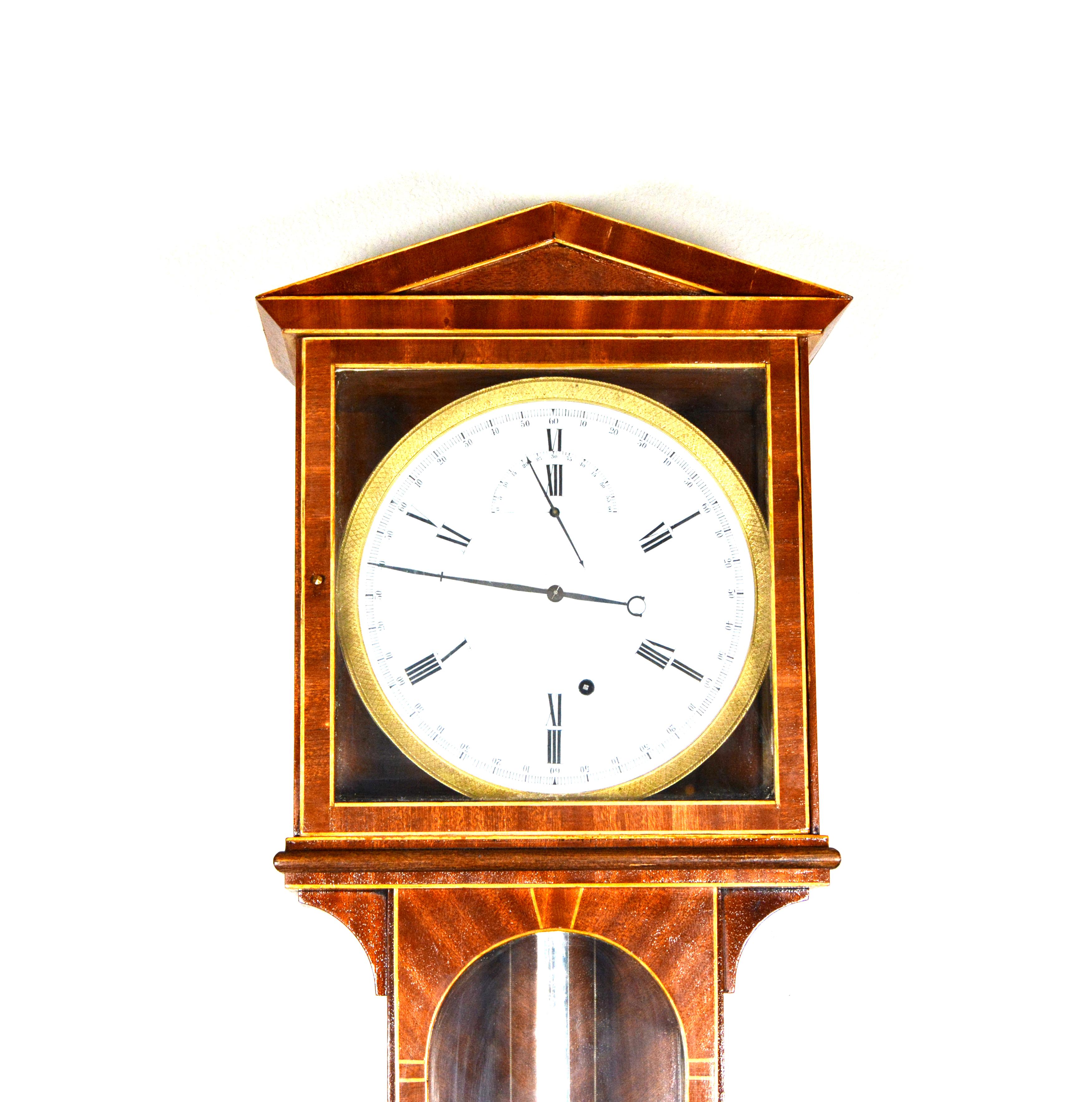 Vienna Laterndluhr 1 YEAR MOVEMENT Regulator Wall Clock

Here is an extremely top museum quality Vienna LATERNDLUHR regulator wall clock. It has an one year movement driven by a single weight. The clock runs for one year on one single winding. The