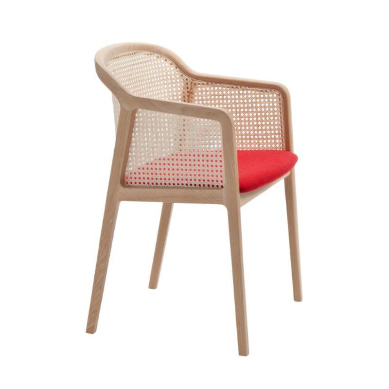 Kleiner Sessel Vienna, Buchenholz, rote Kontur von Colé Italia (Moderne) im Angebot