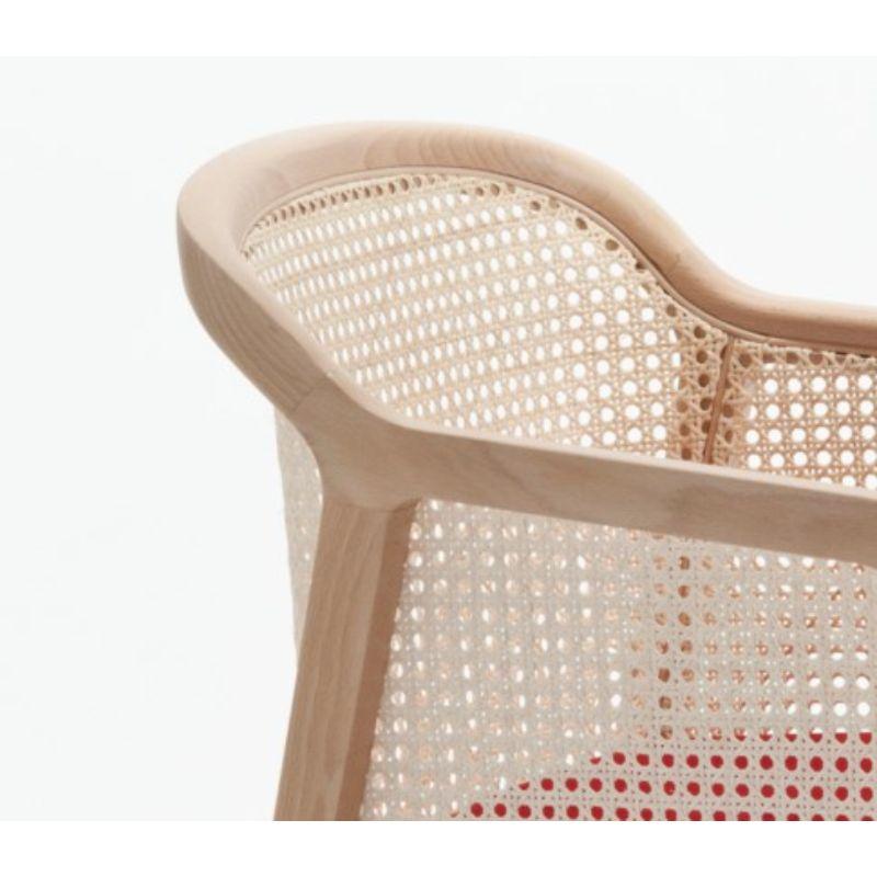 Vienna Kleiner Sessel, Buchenholz, Roter Samt von Colé Italia (Italienisch) im Angebot