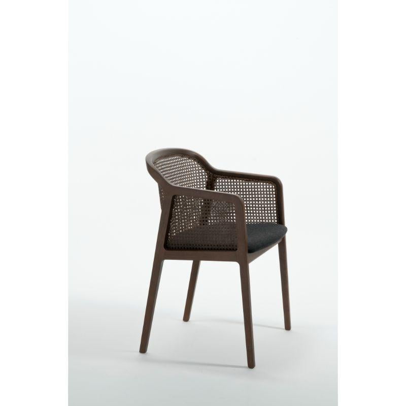 Vienna little armchair, canaletto, anthracite by Colé Italia with Emmanuel Gallina.
Dimensions: H 78, W 53, D 50 cm.
Materials: stained beech wood little armchair with Vienna straw back, and upholstered seat.
Wood stained finishing: CA Canaletto;
