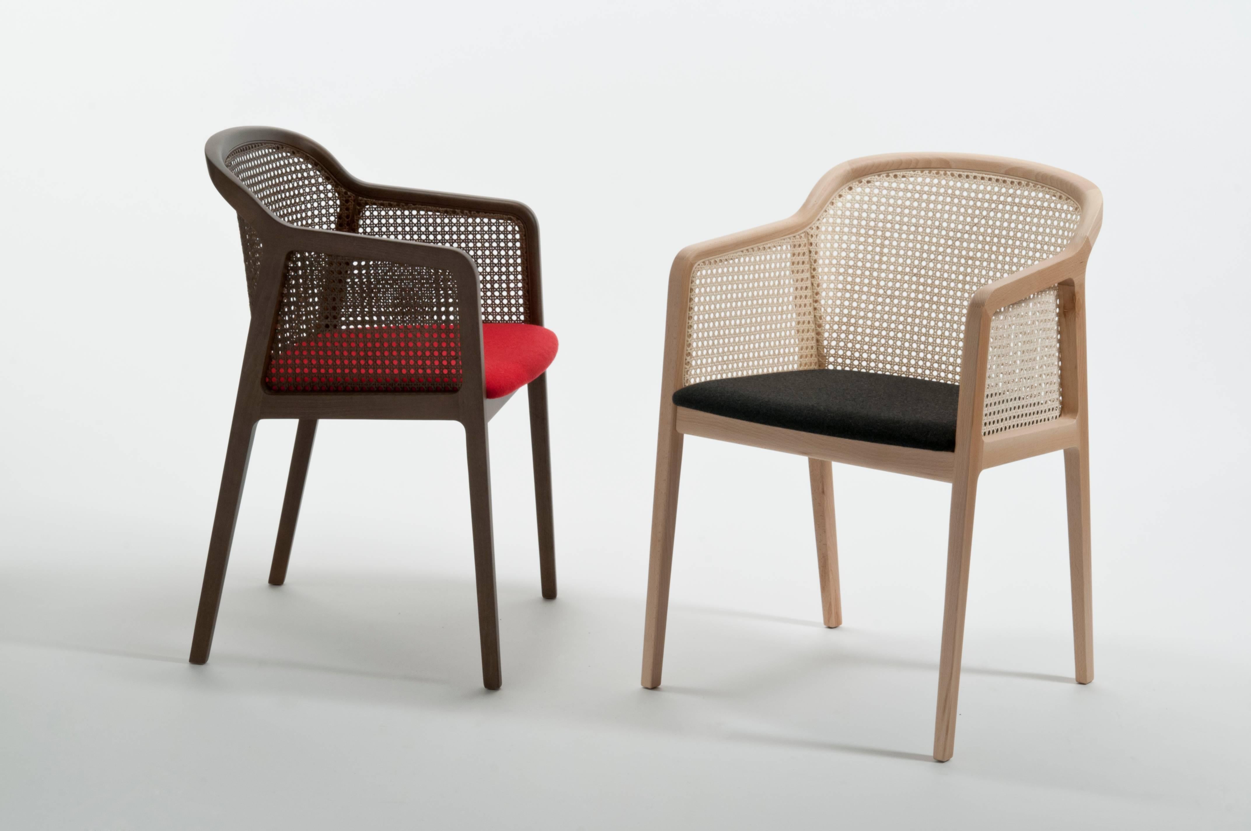 Modern Vienna Little Armchair, Contemporary Design Inspired by Straw Traditional Chairs For Sale