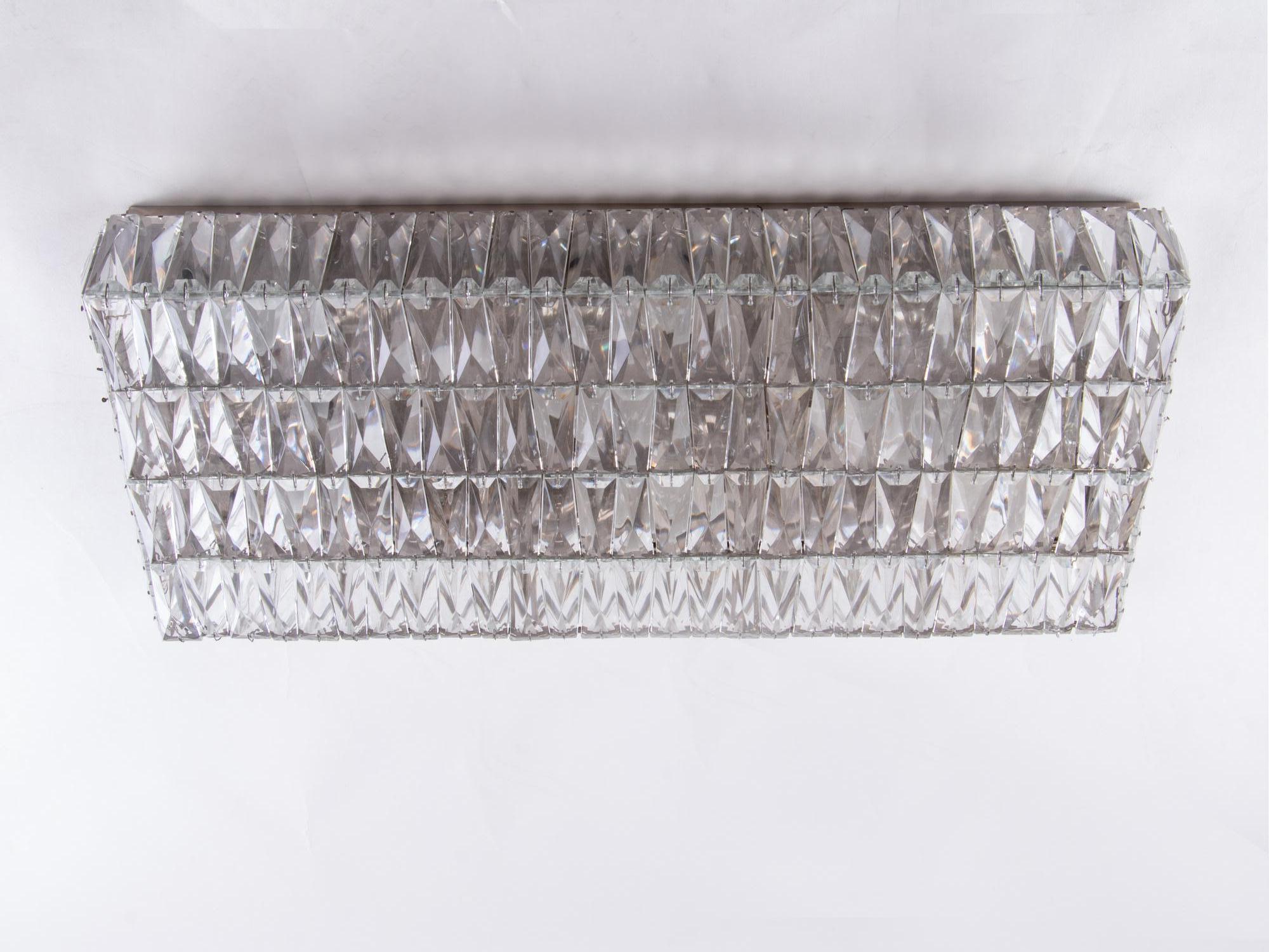 Grand lustre encastré en cristal et nickel Vienna Lobmeyr / Bakalowits & Sons en vente 2