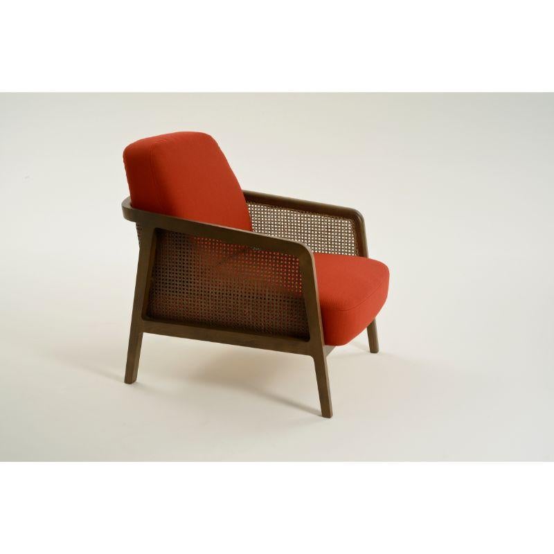 Vienna Lounge Canaletto Chili Red by Colé Italia with Emmanuel Gallina
Dimensions: H 78, W 53, D 50 cm
Materials: Lounge armchair in stained beech wood and straw; upholstered seat and back ( Cat CC)
Finishing: CA Canaletto, WE Wengè, BK Black,