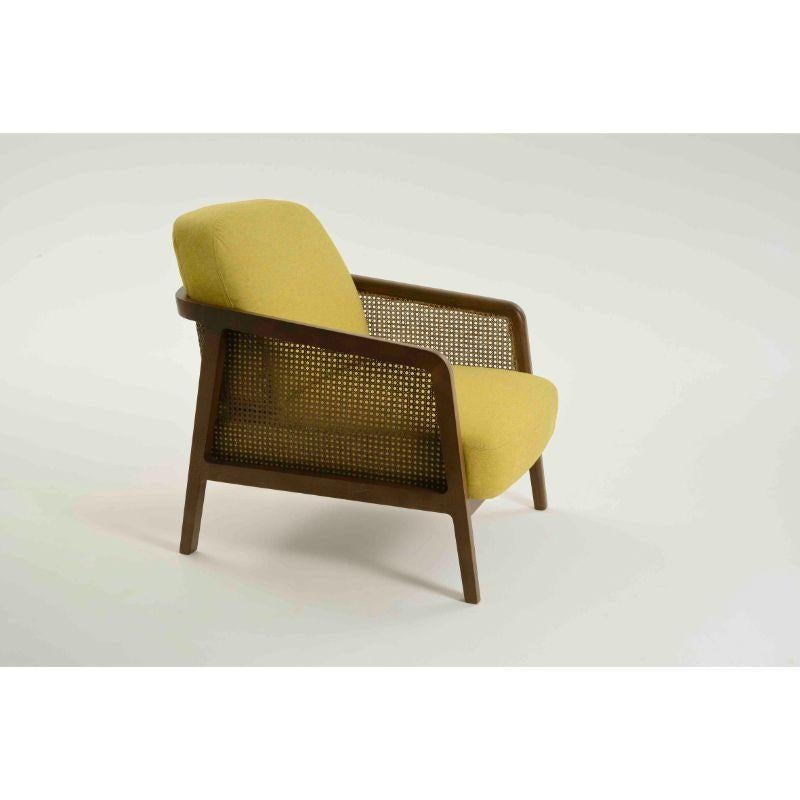 Vienna Lounge canaletto yellow by Colé Italia with Emmanuel Gallina
Dimensions: H 78, W 53, D 50 cm
Materials: Lounge armchair in stained beech wood and straw; upholstered seat and back ( Cat CC)
Finishing: CA Canaletto, WE Wengè, BK Black,